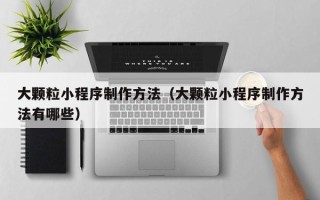 禹州大颗粒小程序制作方法（大颗粒小程序制作方法有哪些）