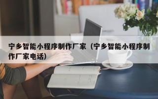 禹州宁乡智能小程序制作厂家（宁乡智能小程序制作厂家电话）